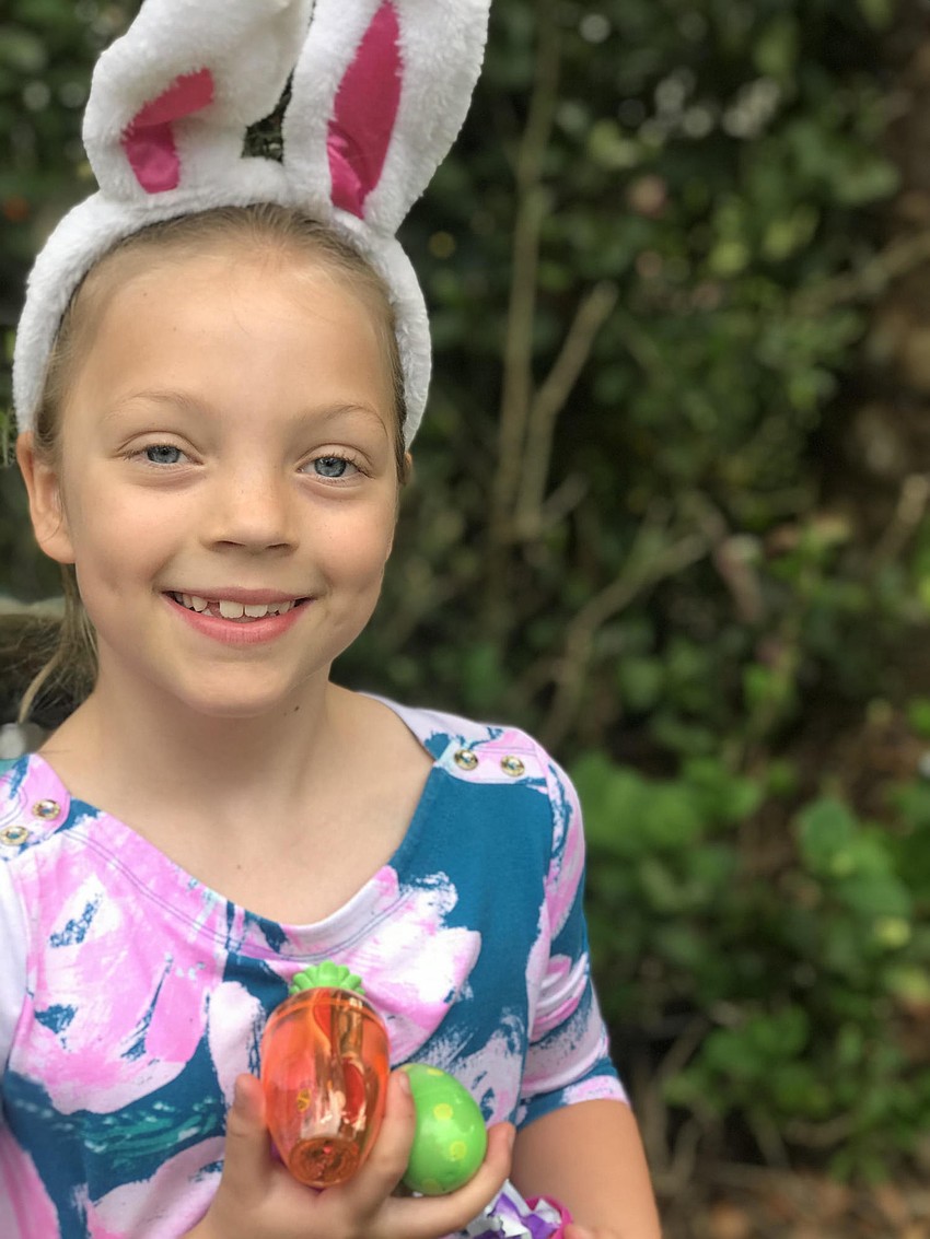 Kylie West of Mill Creek wears her bunny ears for the occasion.