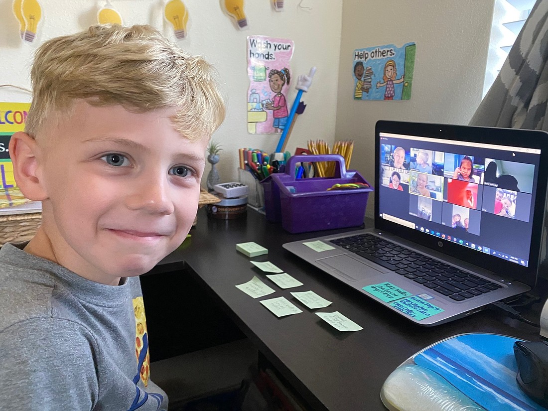 Evan Bates loves participating in his weekly virtual playdates with his kindergarten class. "It&#39;s really fun," he says.