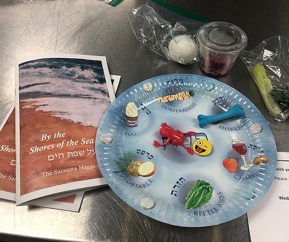 Temple Emanu-El Seder Kits contained these ritual items for families to hold a Seder meal in their own home.
