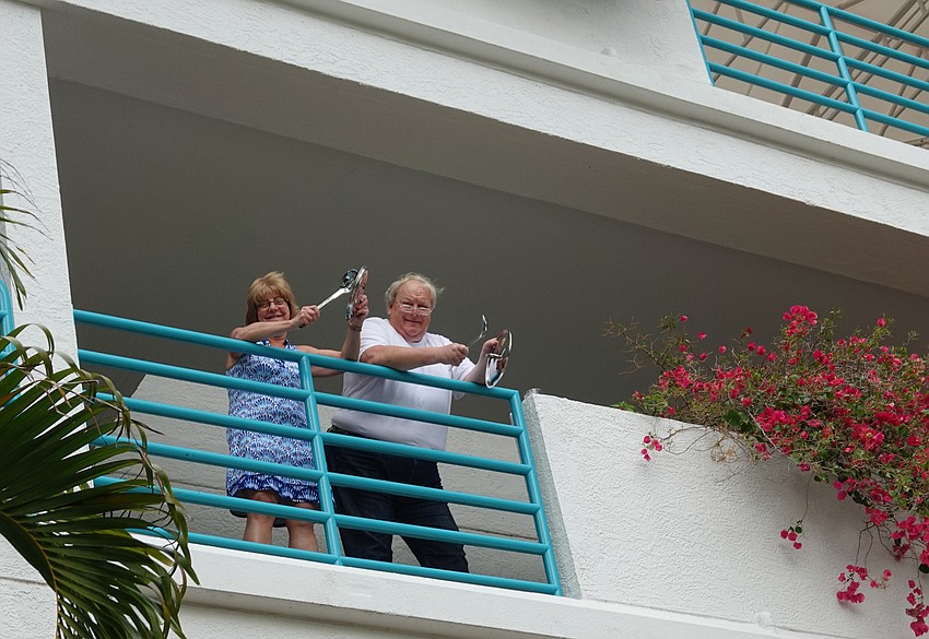 Diane and Dave Vaness make some noise. Photo courtesy of Susan Goodfriend.