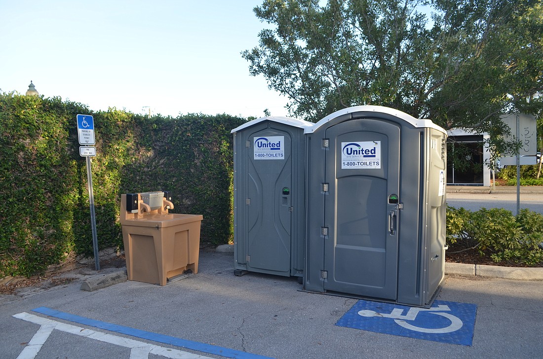 The city has set up portable toilets and hand washing stations in the City Hall parking lot.