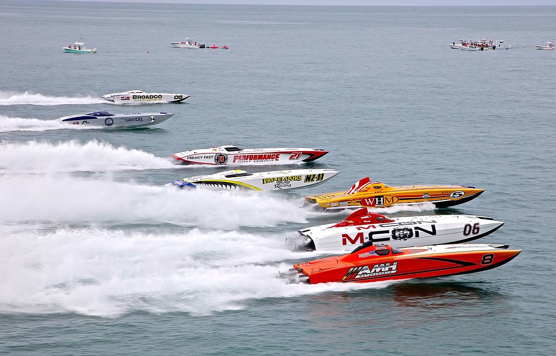 The annual powerboat event draws large crowds to Lido Key and downtown Sarasota every summer. Photo courtesy Pete Boden.