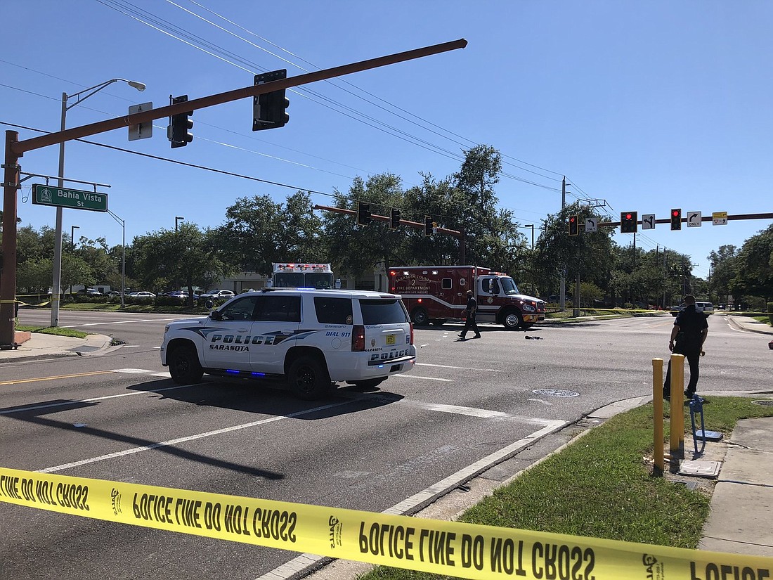 Sarasota Police are investigating a crash on Tamiami Trail just south of downtown.