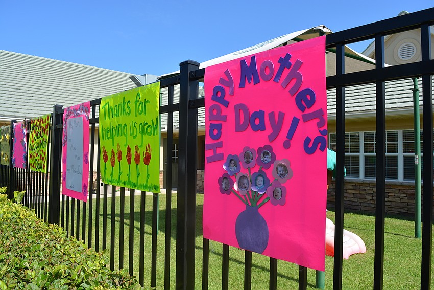Each Primrose class made a Mother's Day sign to display for the event.