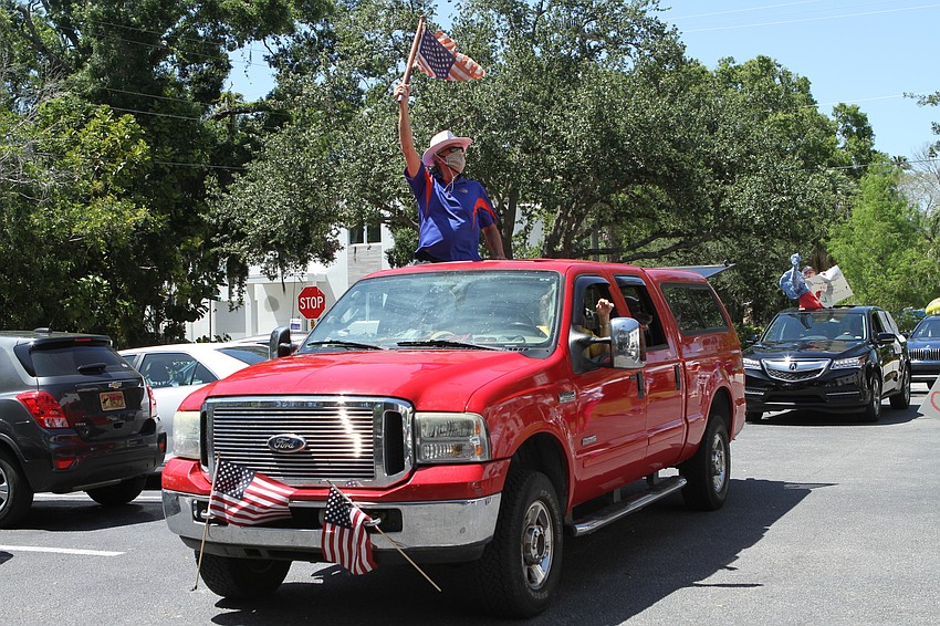Administrator Fred Grady worked up the crowd.