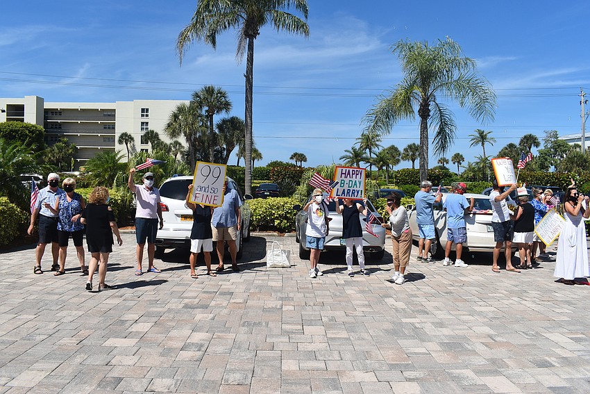 A group of residents gathered to make sure Larry Rivkin felt appreciated.