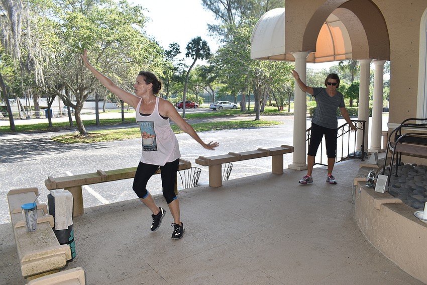 Suzy Brenner and Linda Nichols in Zumba.