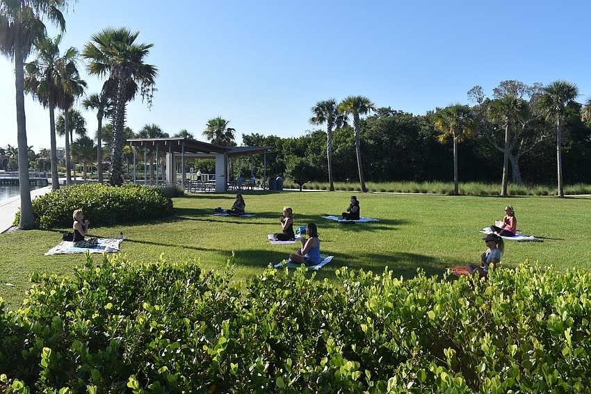 Students kept six feet or more between them.