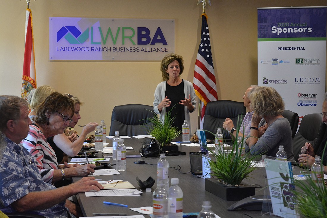 Brain Health Initiative Executive Director Stephanie Peabody held roundtable discussions with  Lakewood Ranch residents in March.