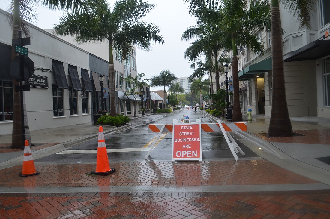 The city restricted vehicular access to a portion of State Street last weekend, part of an experimental street closure program the city intends to continue through June.