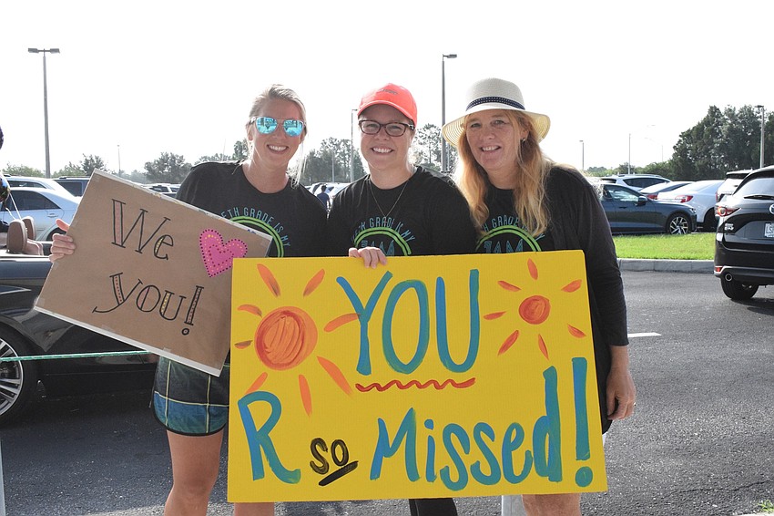 Robert E. Willis Elementary School teachers Hannah Cuervo, Kelly Richards and Lynn Catone miss seeing their students and wish them well over the summer.