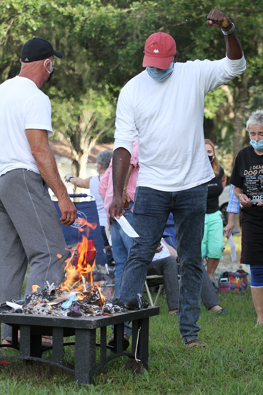 Attendees placed their prayers of commitment into the flames.