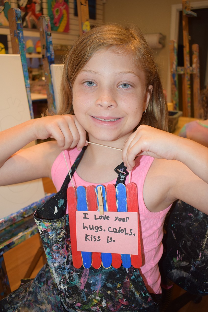 Lakewood Ranch 8-year-old Aubrey Truman shows off the finished project.