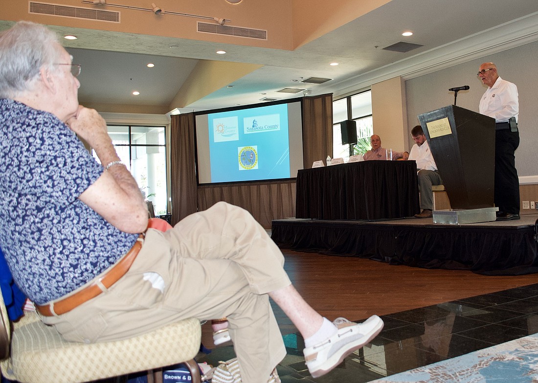 Manatee County Emergency Management Chief Steve Litschauer was among the speakers at the 2019 seminar held at the Key Club&#39;s Harborside Ballroom.