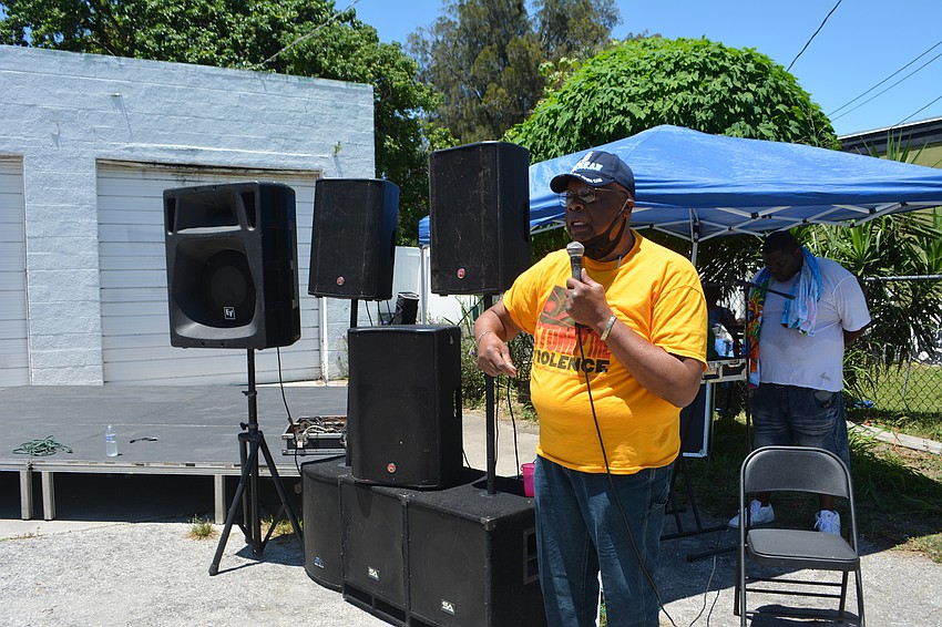 Sarasota City Commissioner Willie Shaw said a prayer and offered remarks at Saturday's festival.