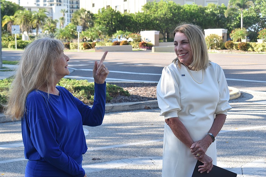 Lynn Larson and Nancy Rozance await their turn.