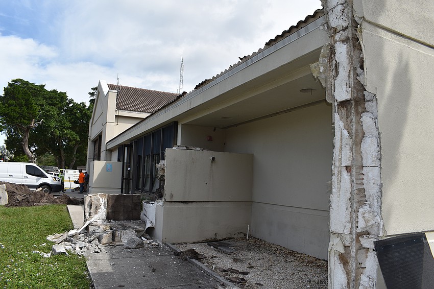 The demolition process of the south fire station is expected to take about two weeks.