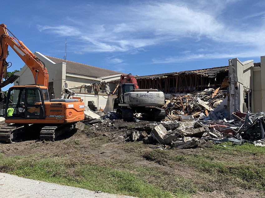 Demolition gets underway at the south fire station on Tuesday, June 23, 2020, at 2162 Gulf of Mexico Drive.
