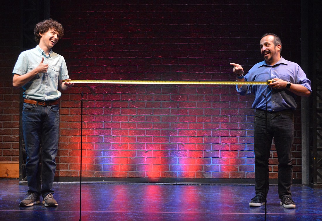 Kyle Van Frank and Will Luera pose on stage in a promotional image for FST Improv&#39;s Triple Play. One safety precaution taken: minimizing the number of people involved in the production. Photo courtesy Sarah Haley.