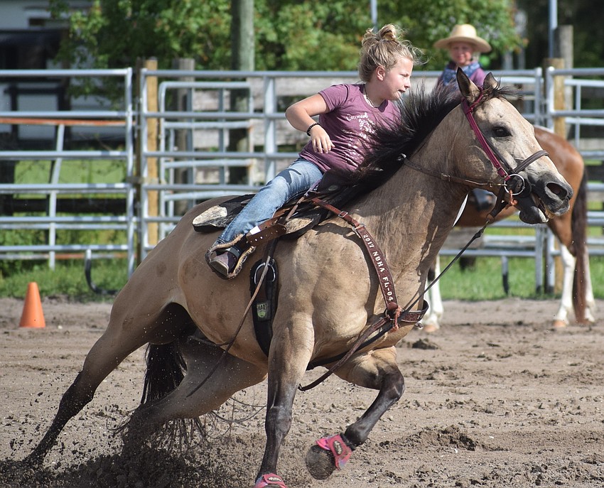 East County's Kannon Douglas, 9, changes direction at near full speed.