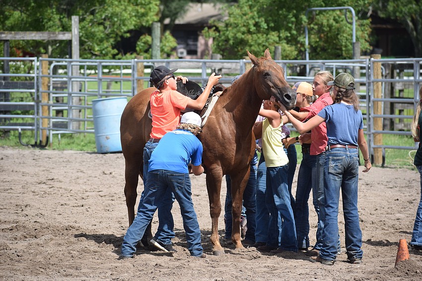 One team of campers competes in the 