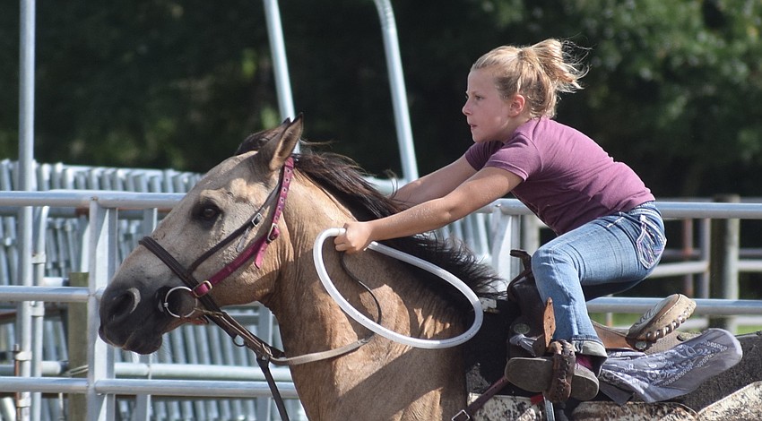 East County's Kannon Douglas, 9, is all business at full speed.