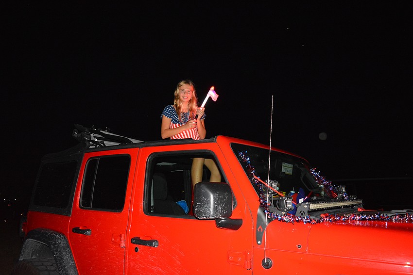Lakewood Ranch's Khloe Krome enjoyed a view from atop her family's Jeep.