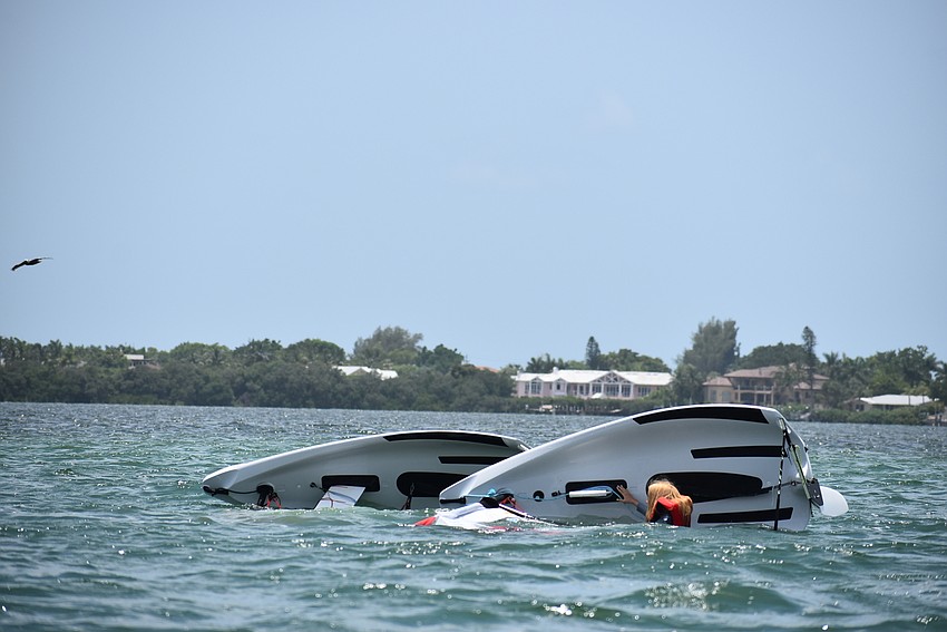 Campers learn how to handle a capsized boat early on.