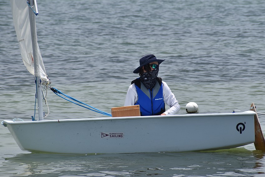Pierce McCarthy heads away from land.