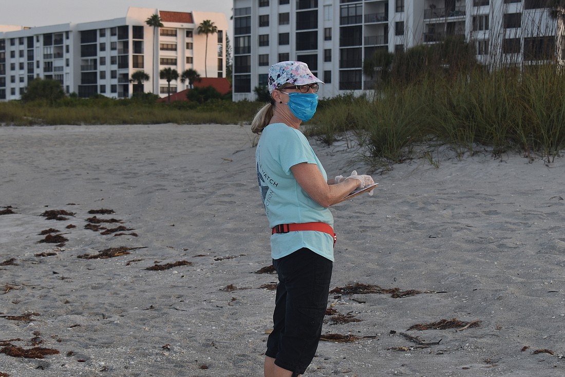 Longboat Key Turtle Watch volunteers patrol for nests with PPE.