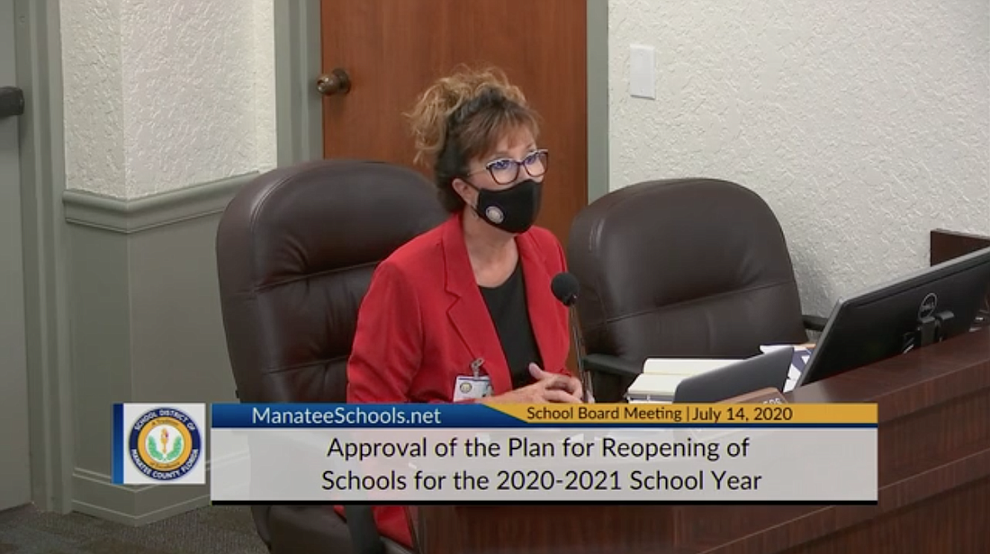 Cynthia Saunders, superintendent of the School District of Manatee County, adjusts her recommendation for opening schools to allow all grade levels to return full time in person, participate in a hybrid schedule or do e-learning.