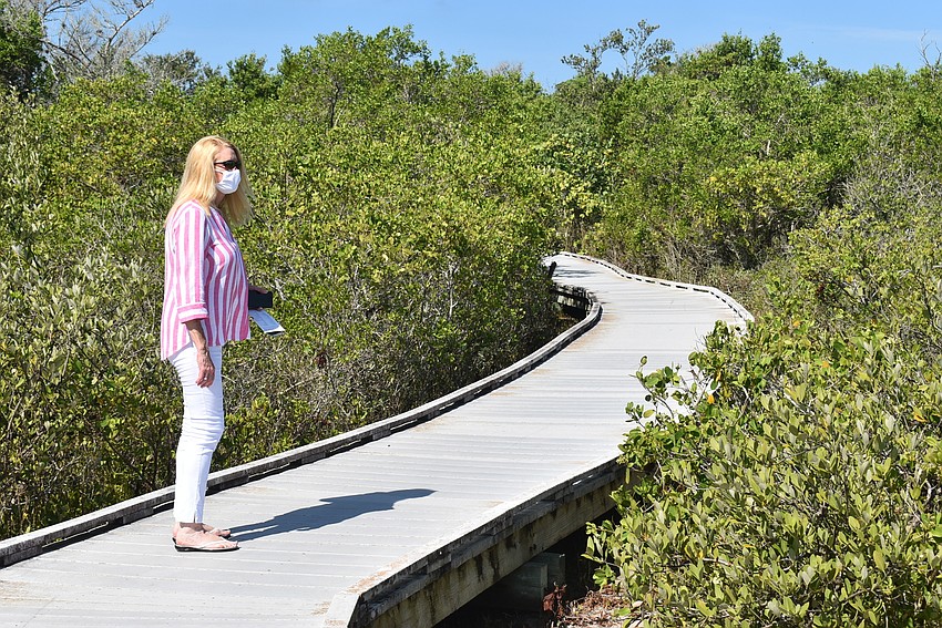 Susan Phillips on the upland hammock.