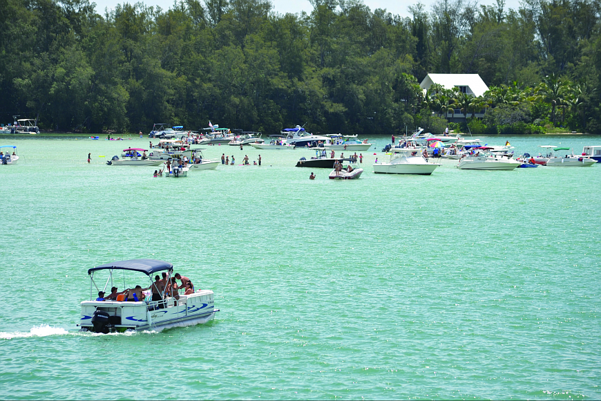 The music is coming specifically from boats that anchor around the popular Jewfish Key sidebar in Sarasota Bay near Longboat Pass on the weekends and even on weekdays.