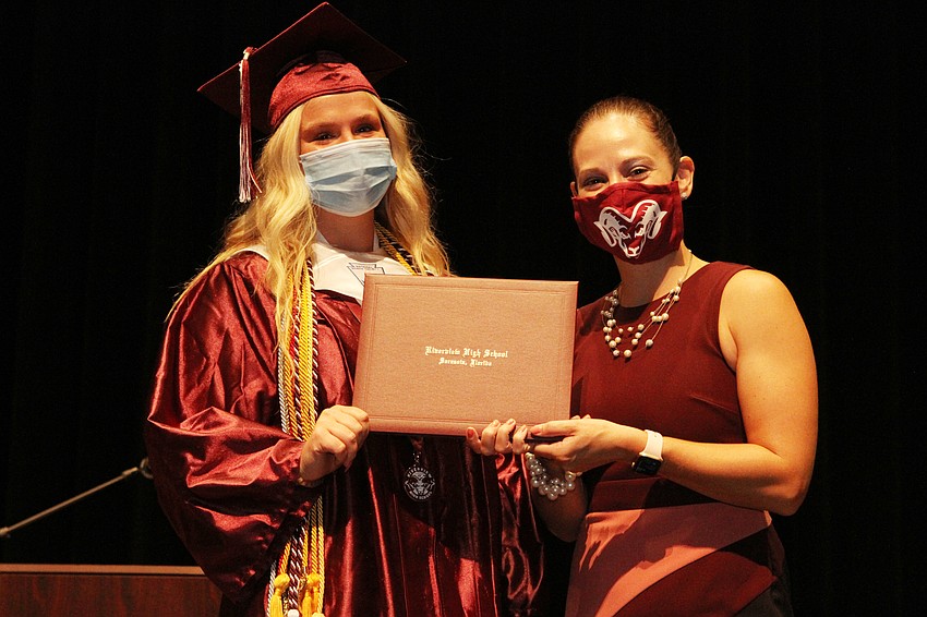 Morgan Bailey accepted her diploma.