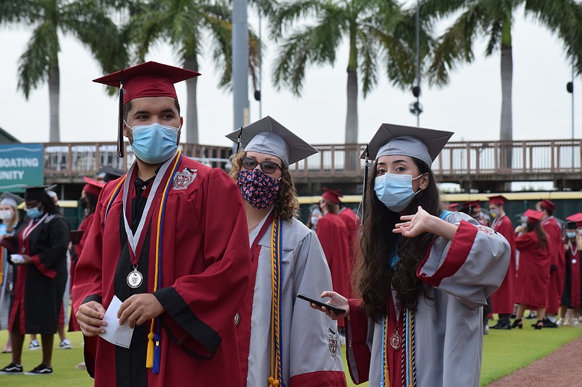Christian Solorzano, Jordyn Collis and Isabella Macias are the student speakers at Braden River High School's graduation.