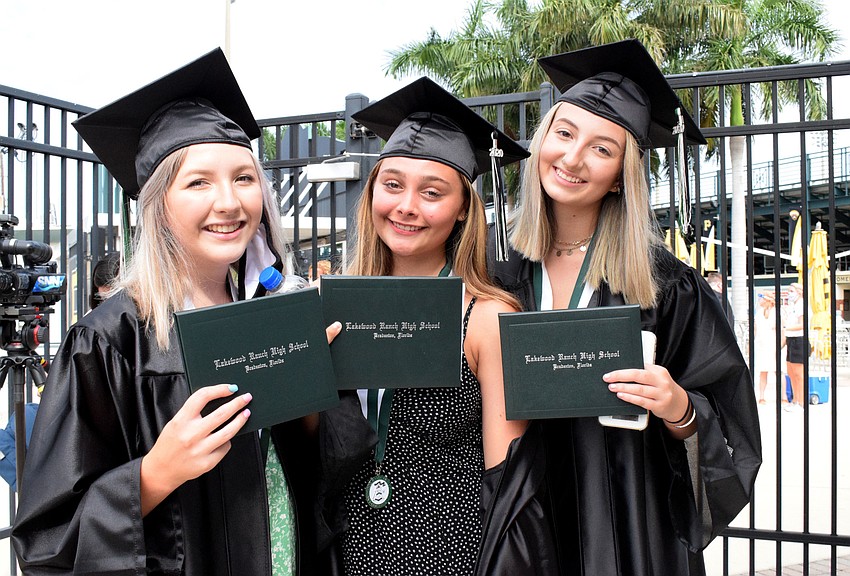 Madeline Kiehl, Ilisa Cali and Madison Giuliano graduate together. They have been friends since third grade.