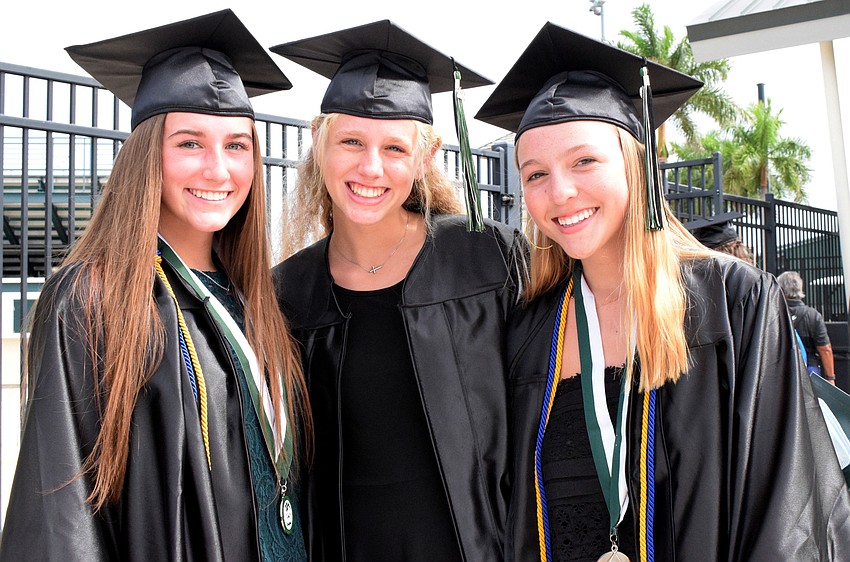 Emma Crutchfield, Josie Curtis and Emma Brooks are glad to be done with high school and are excited to be graduates.