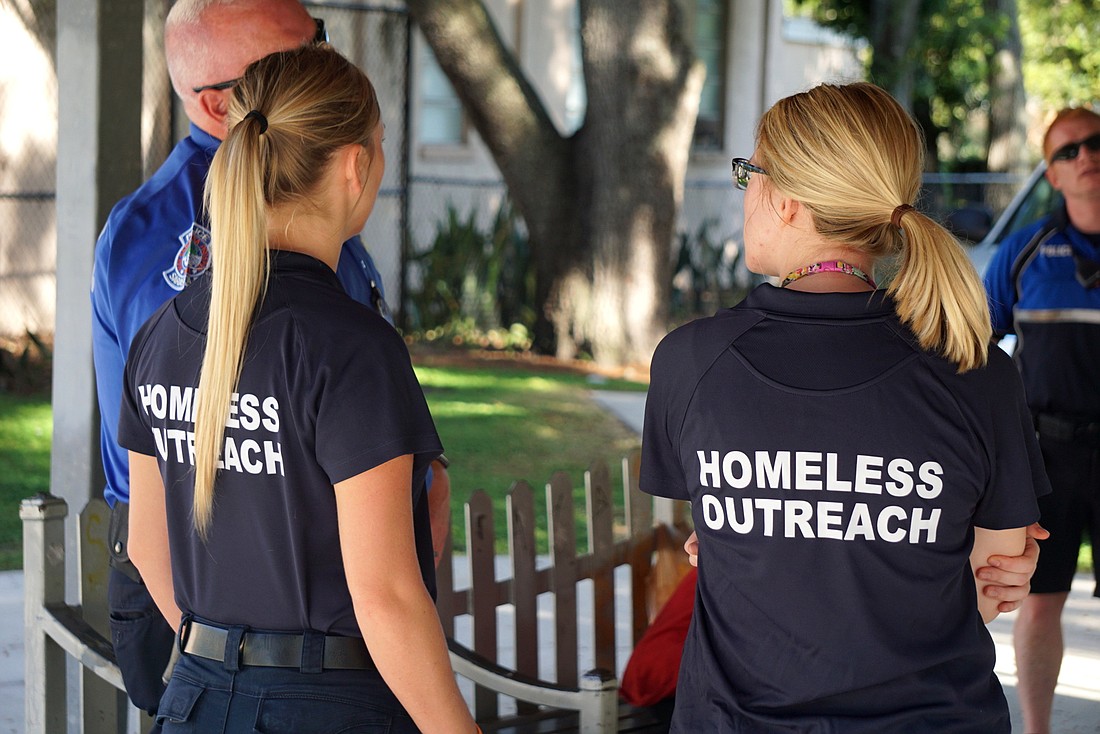 The city of Sarasota and Sarasota County point to the establishment of homeless outreach teams as one part of a coordinated strategy they believe is effectively responding to regional homelessness. Photo courtesy city of Sarasota.