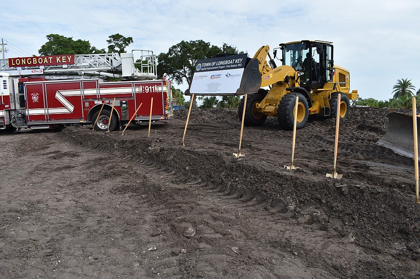 Shovels are prepared for Wednesday's groundbreaking ceremony.