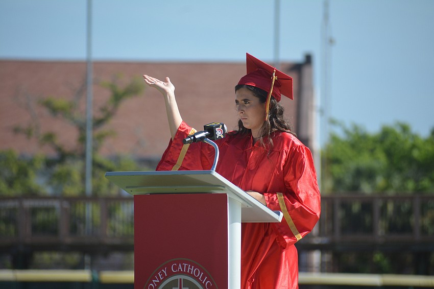 Molly Donaghy led her classmates in the Prayer of the Faithful.