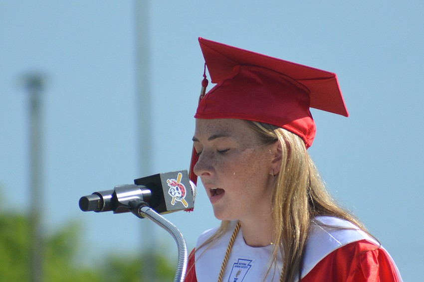 Cooper Callahan gave the ceremony's opening prayer.