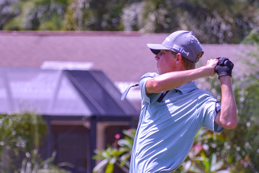 Tim Williamson, who attends Lakewood Ranch High, watches his shot soar.