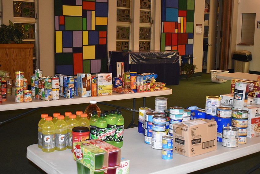 Inside, volunteers sorted the donations.