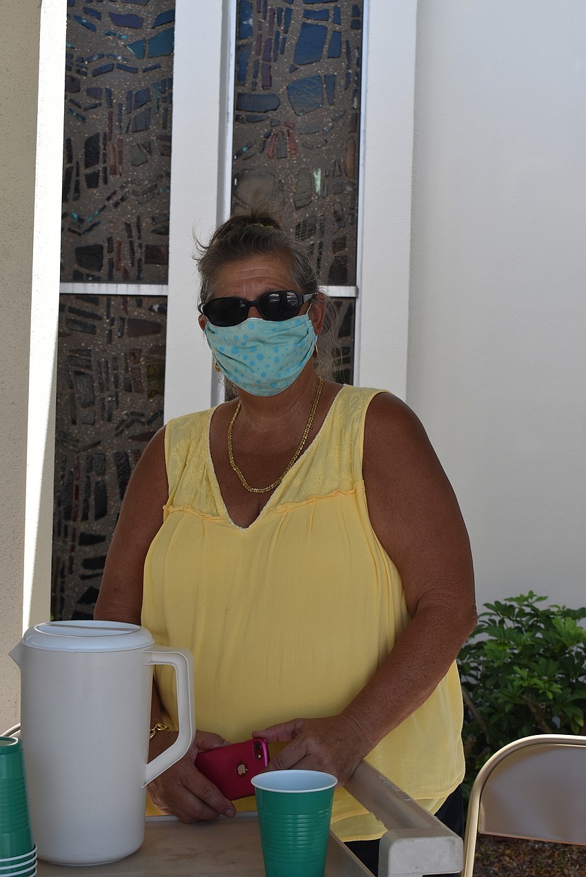 Christine Ortiz kept everyone hydrated.