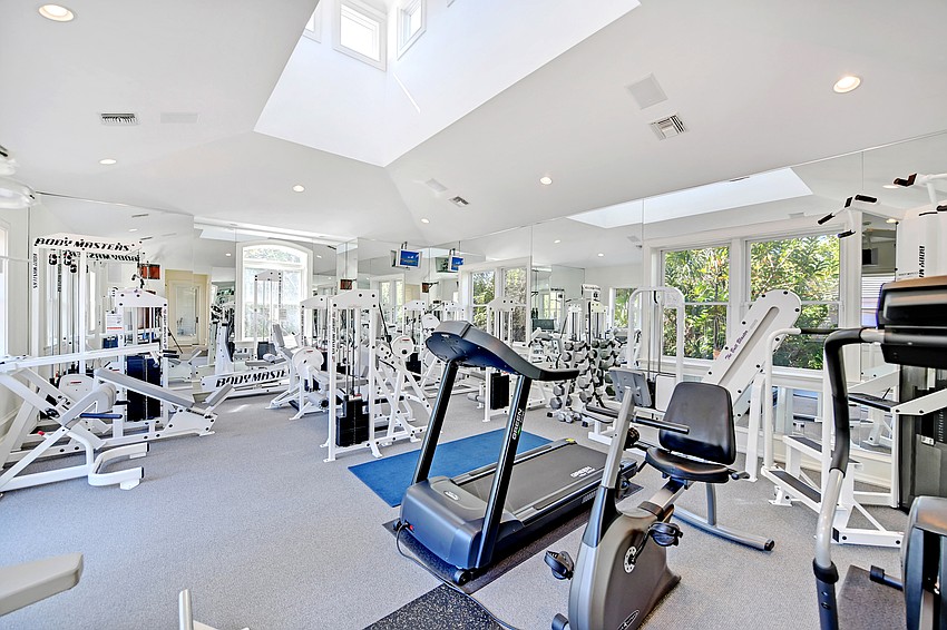 The gym expands across more than 500 square feet and includes pro-style workout gear.