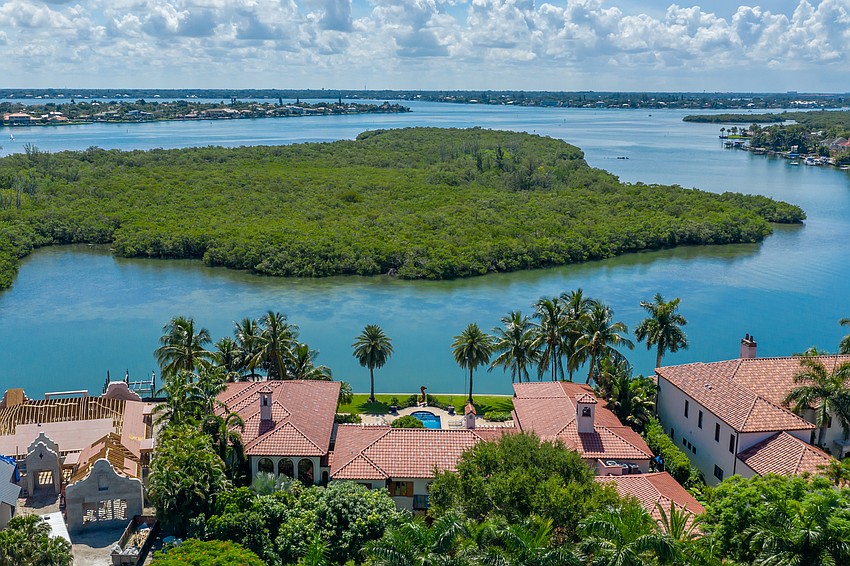 The home has views of Sarasota Bay.