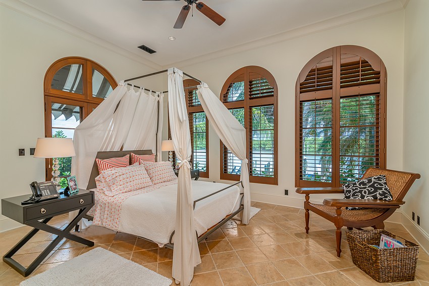 The home has five bedrooms.