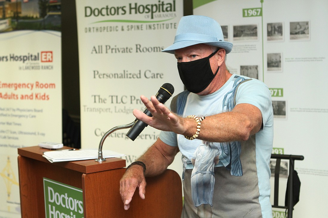 Les McCurdy  delivered stand-up at Doctors Hospital.