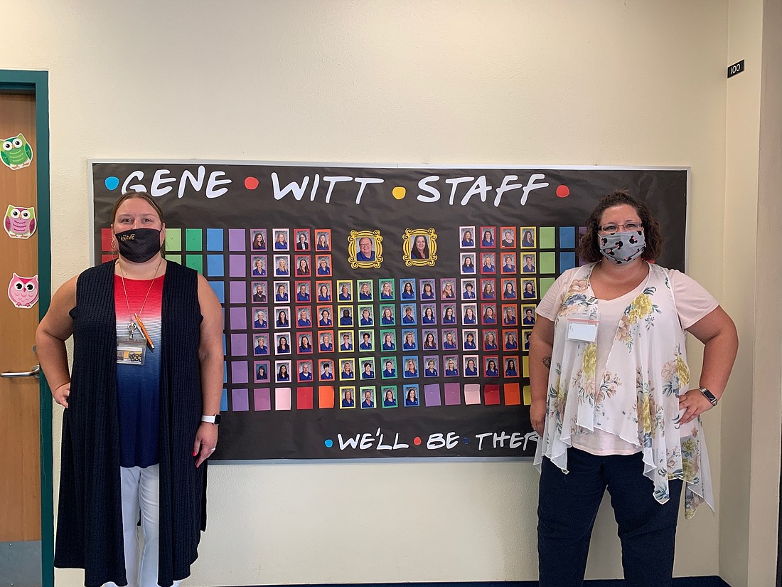 Megan Silvestri and Rebecca Cronander, school counselors at Gene Witt Elementary School, are always available to help the school&#39;s students and teachers, especially as they adjust to the new normal at school. Courtesy photo.