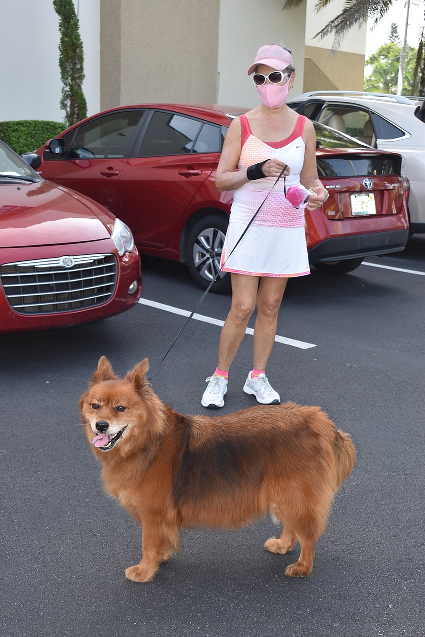 Hannah Miller brought furry friend Ellie to say hello.